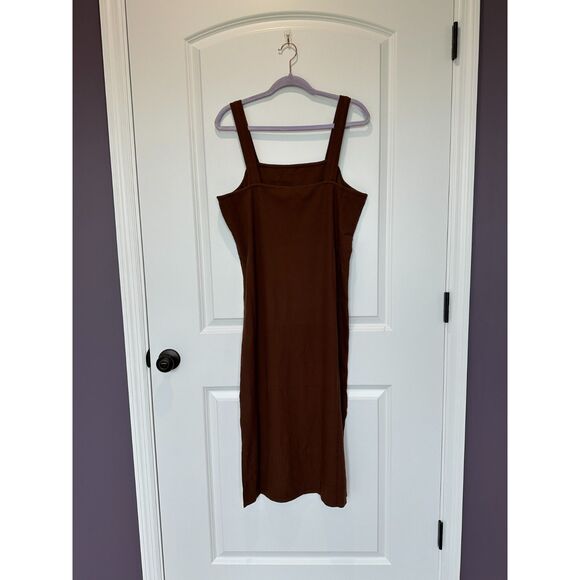NWT The Drop Amelia Ribbed Tank Midi Dress Brown Size XXL - Picture 2 of 8